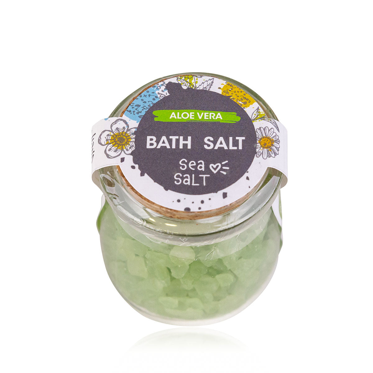 MY BATH Badesalz in Glas mit Korkverschluss, Aloe Vera Meersalz