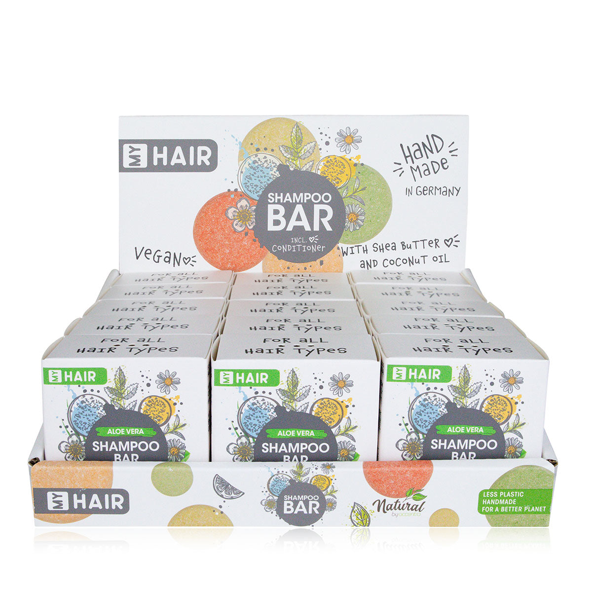 MY HAIR Handgefertigtes festes Shampoo in Papierschachtel, Aloe Vera