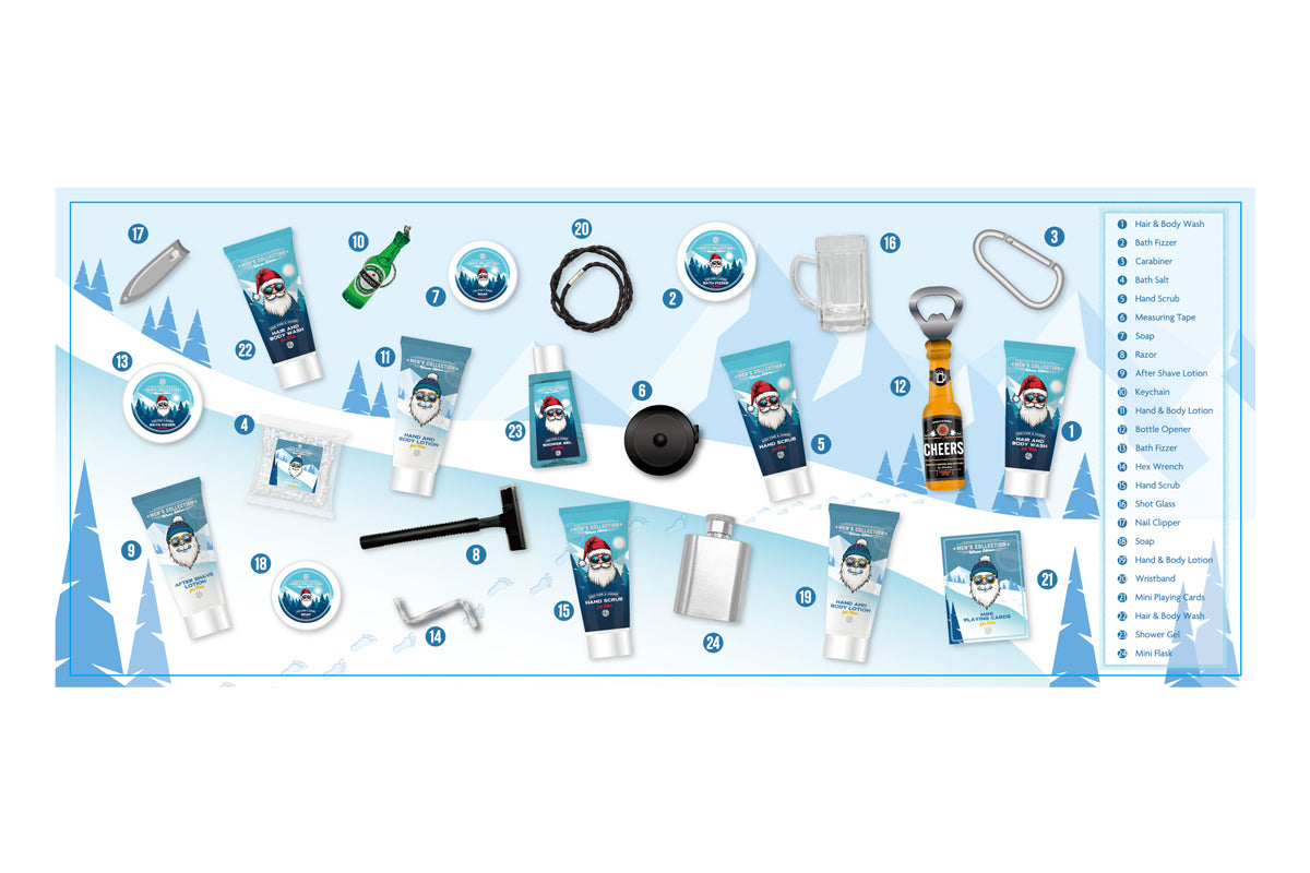 Adventskalender Mens Collection Winter Edition Inhalt