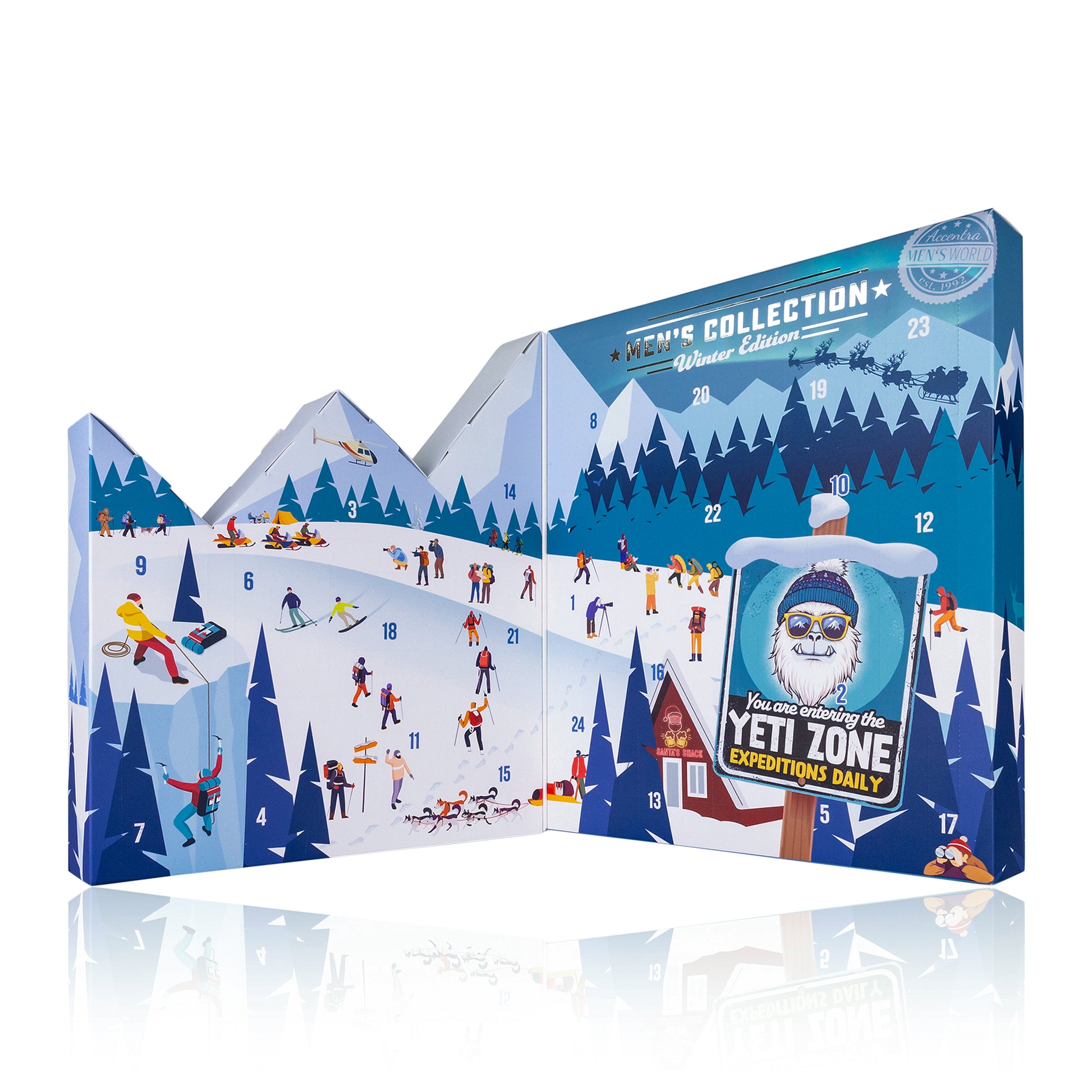 Adventskalender Mens Collection Winter Edition aufgeklappt 